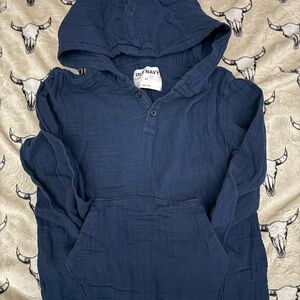 Old Navy Kids Navy Blue Linen Hoodie